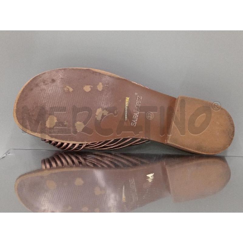 CIABATTE DONNA SARAH LOPEZ BRONZATE FIORE ROSSO | Mercatino dell'Usato Moncalieri bengasi 4