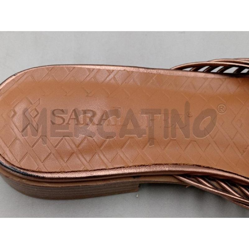 CIABATTE DONNA SARAH LOPEZ BRONZATE FIORE ROSSO | Mercatino dell'Usato Moncalieri bengasi 5