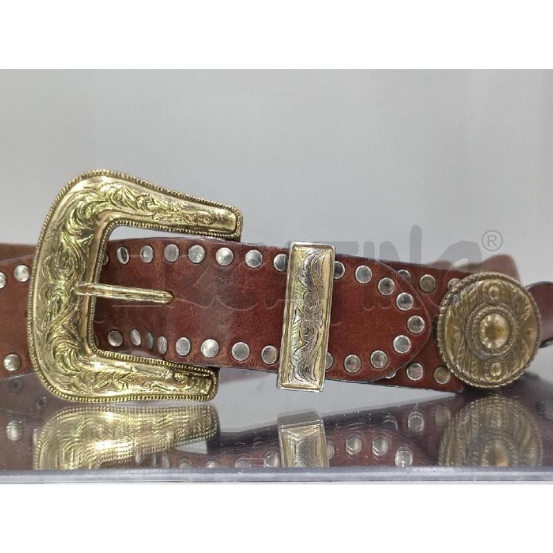 CINTURA DONNA NANNI PELLE MARRONE CON CERCHI OTTONATI | Mercatino dell'Usato Moncalieri bengasi 2