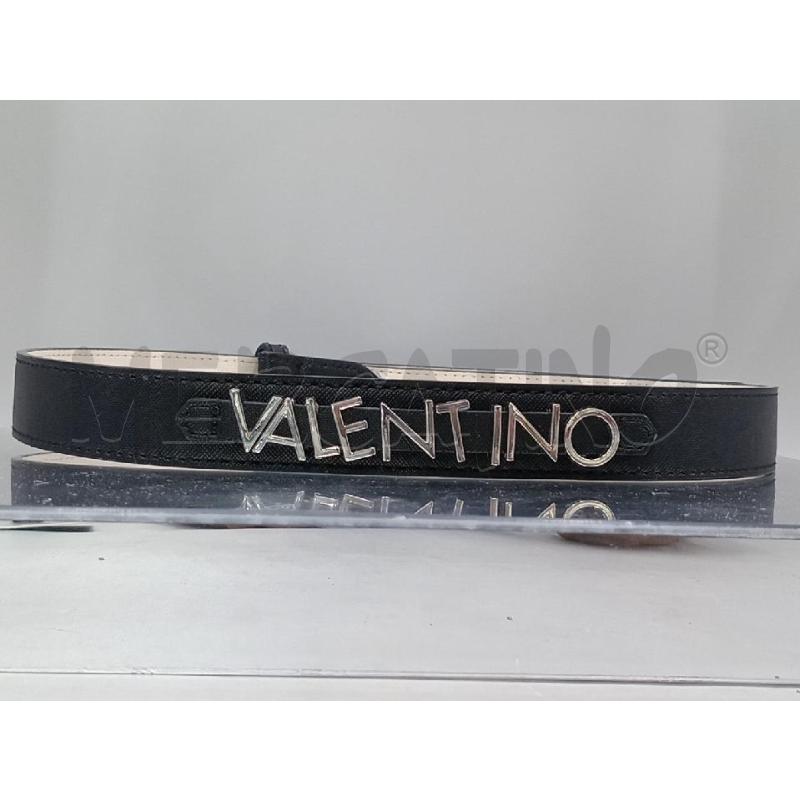CINTURA DONNA VALENTINOP NERA CON SCRITTA ARGENTATA  | Mercatino dell'Usato Moncalieri bengasi 1