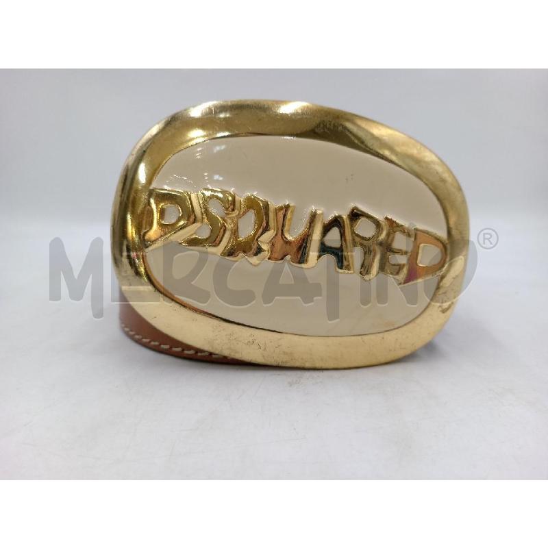CINTURA DSQUARED2 MARRONE FIBBIA DORATA LOGATA | Mercatino dell'Usato Moncalieri bengasi 1