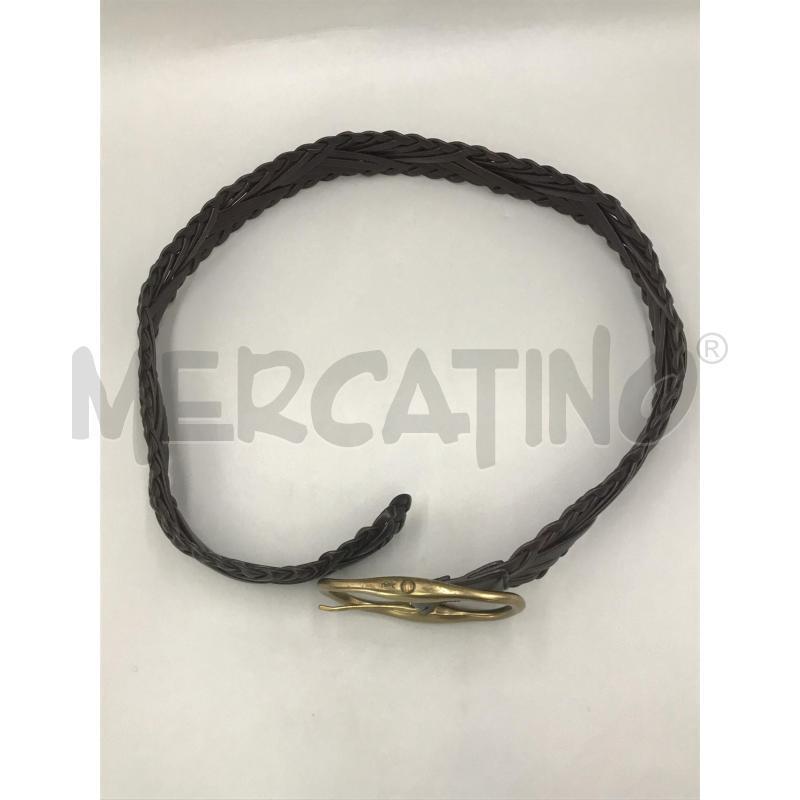 CINTURA YVES SAINT LAUREN PELLE MARRONE INTRECCIATA | Mercatino dell'Usato Moncalieri bengasi 2