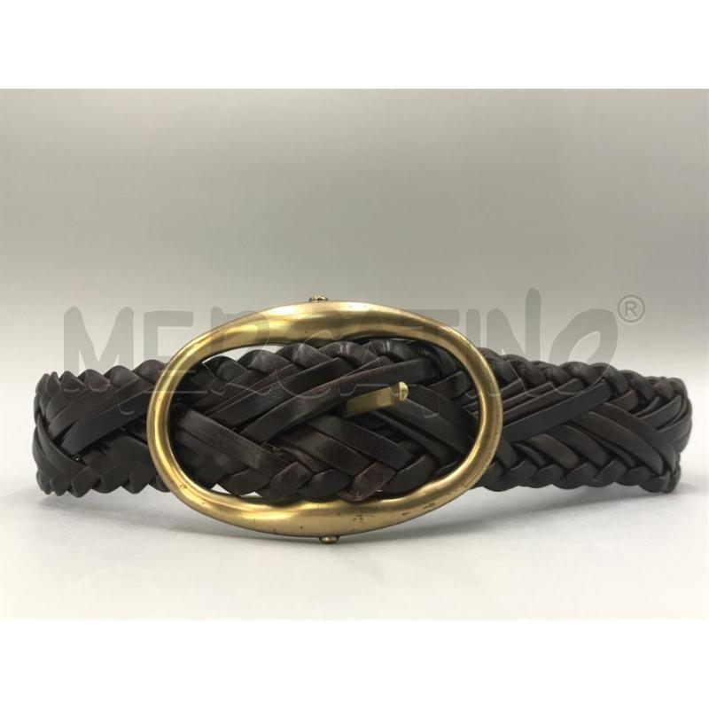 CINTURA YVES SAINT LAUREN PELLE MARRONE INTRECCIATA | Mercatino dell'Usato Moncalieri bengasi 5