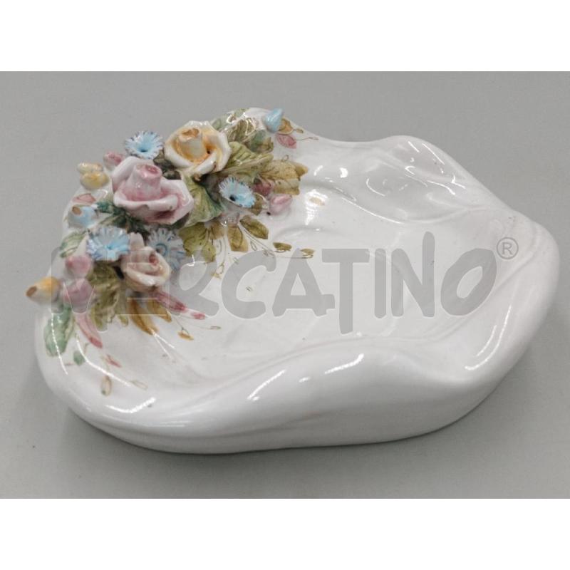 CIOTOLA CERAMICA ALBISOLA DECORO FLOREALE  | Mercatino dell'Usato Moncalieri bengasi 1