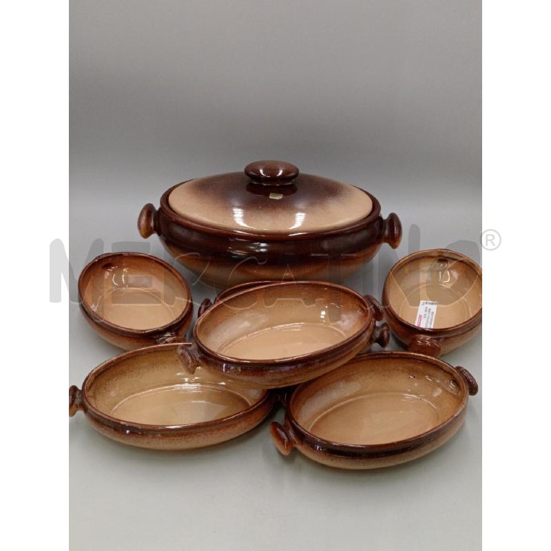 CIOTOLE PZ.6+1 ZUPPIERA CERAMICA PARESCHI LAVENO FORMA OVALI  | Mercatino dell'Usato Moncalieri bengasi 1
