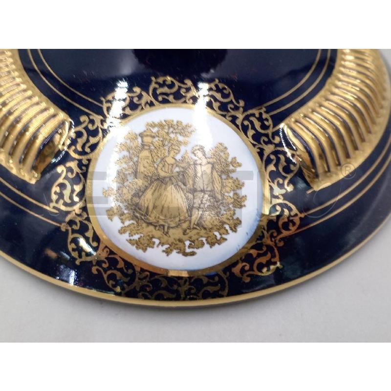 COFANETTO CERAMICA BLU E DECORO DORATO STILE FIORENTINO  | Mercatino dell'Usato Moncalieri bengasi 4