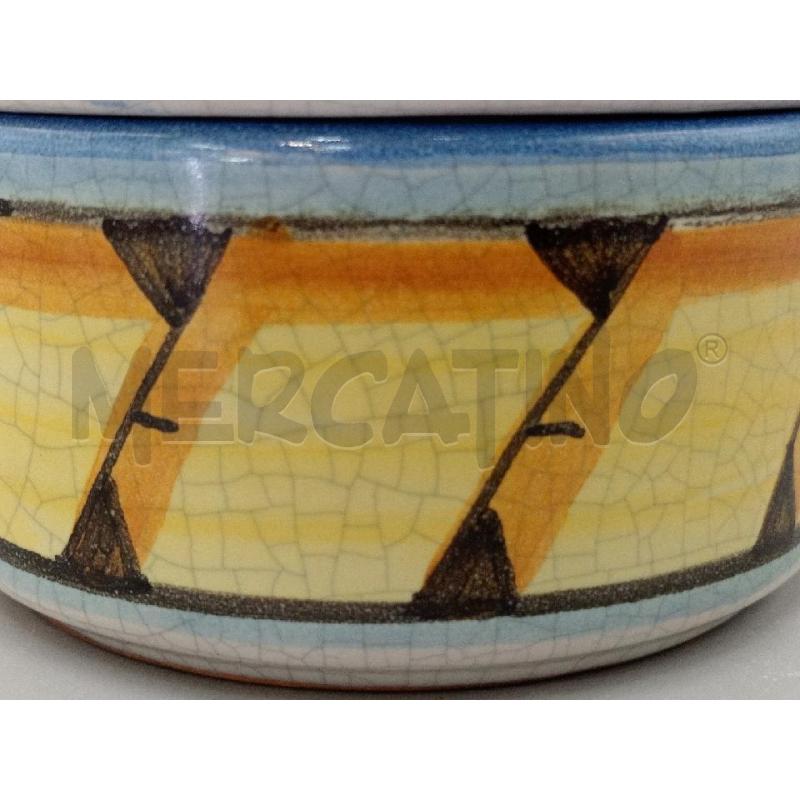 COFANETTO CERAMICA RIPULLO CALTAGIRONE CM 10 DIAMETRO DIPINTO FIORE | Mercatino dell'Usato Moncalieri bengasi 3