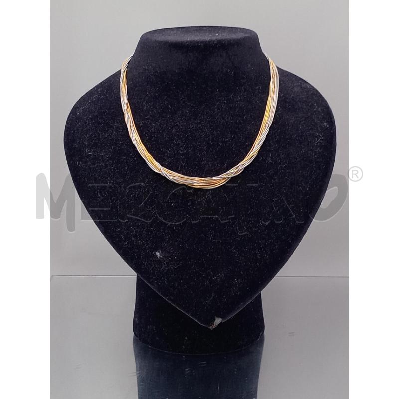 COLLANA ACCIAIO MULTIFILI ACCIAIO E DORATO | Mercatino dell'Usato Moncalieri bengasi 1
