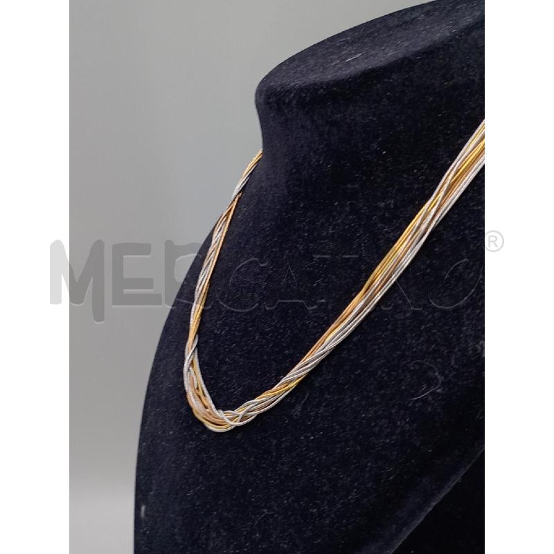 COLLANA ACCIAIO MULTIFILI ACCIAIO E DORATO | Mercatino dell'Usato Moncalieri bengasi 3