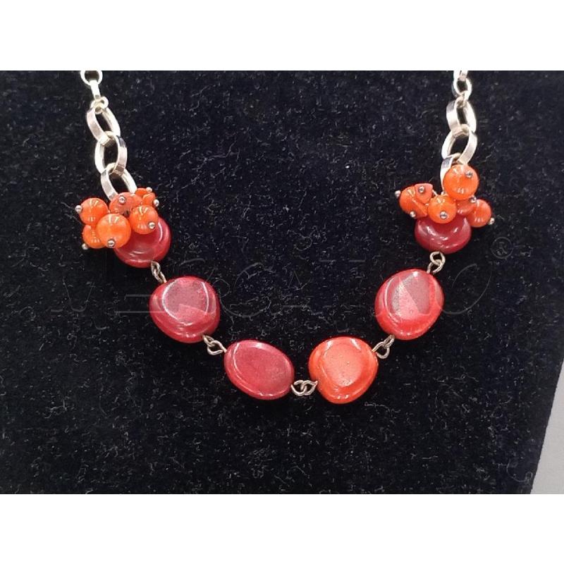 COLLANA ARGENTATA PIETRA ROSSA | Mercatino dell'Usato Moncalieri bengasi 3