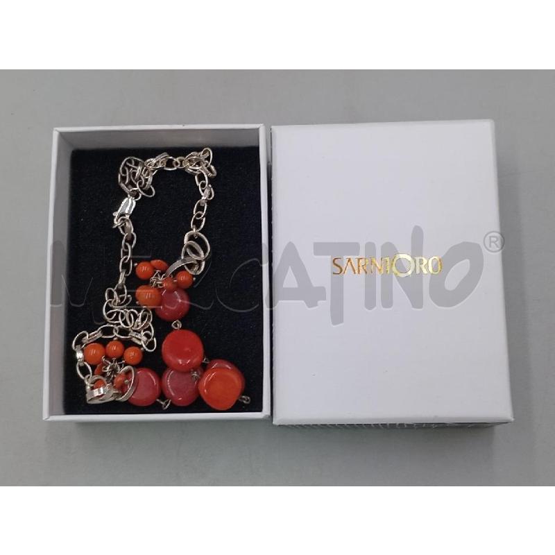 COLLANA ARGENTATA PIETRA ROSSA | Mercatino dell'Usato Moncalieri bengasi 5