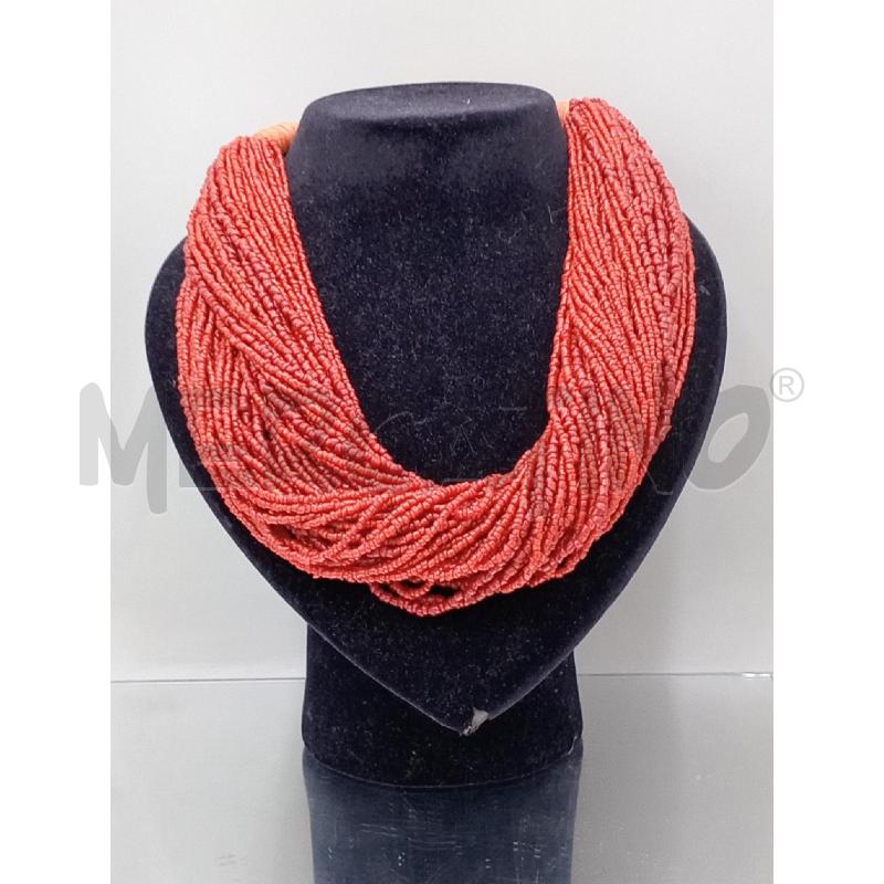 COLLANA MULTIFILI GRANDE PIETRE ROSSE | Mercatino dell'Usato Moncalieri bengasi 1