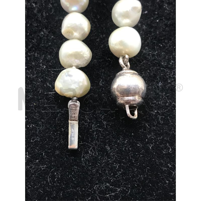 COLLANA PERLE BIANCHE CHIUSURA PALLA ARGENTATA | Mercatino dell'Usato Moncalieri bengasi 2