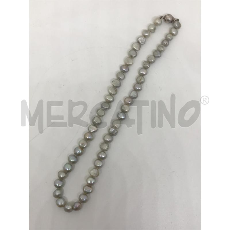 COLLANA PERLE BIANCHE CHIUSURA PALLA ARGENTATA | Mercatino dell'Usato Moncalieri bengasi 3