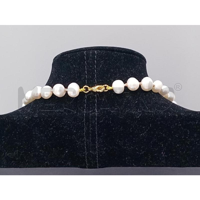 COLLANA PERLE DI FIUME CON PIETRA NATURALE ROSSA | Mercatino dell'Usato Moncalieri bengasi 2