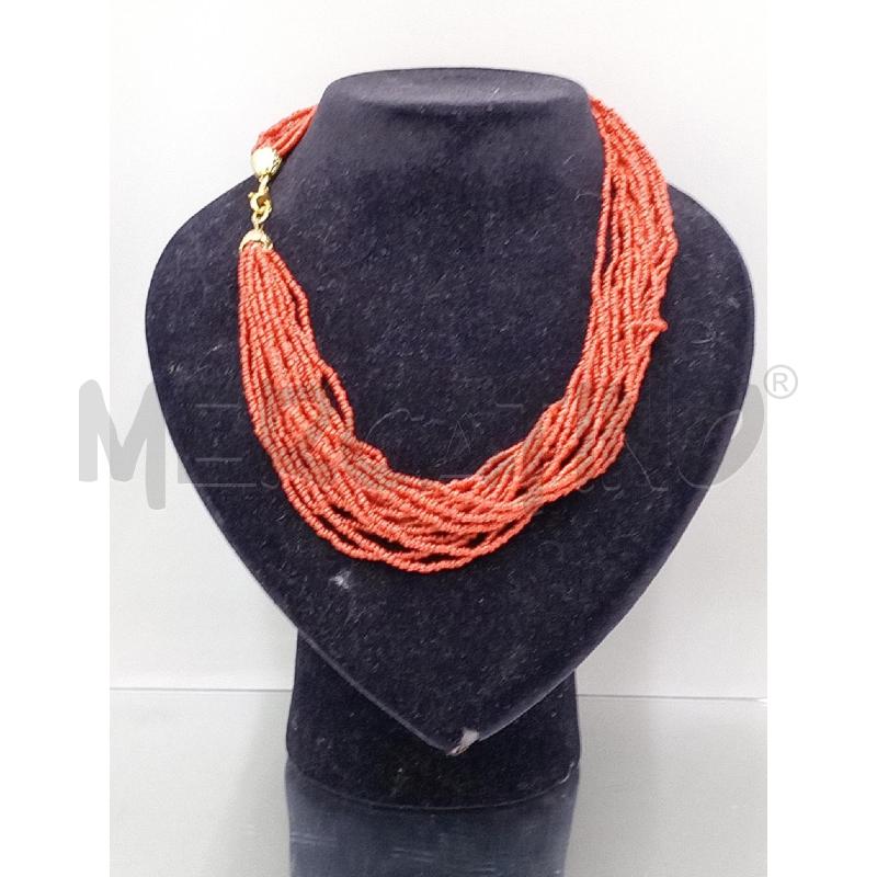 COLLANA PIETRE ROSSE CHIUSURA DORATA | Mercatino dell'Usato Moncalieri bengasi 1