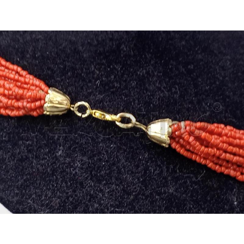 COLLANA PIETRE ROSSE CHIUSURA DORATA | Mercatino dell'Usato Moncalieri bengasi 2