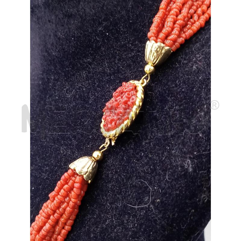 COLLANA PIETRE ROSSE CHIUSURA DORATA PIETRINE | Mercatino dell'Usato Moncalieri bengasi 2