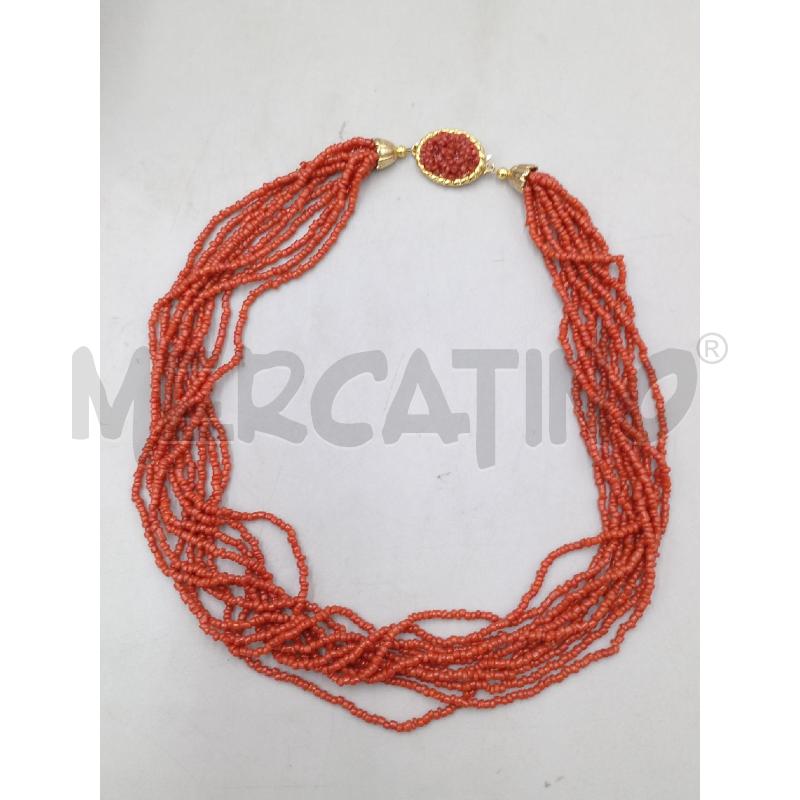 COLLANA PIETRE ROSSE CHIUSURA DORATA PIETRINE | Mercatino dell'Usato Moncalieri bengasi 4
