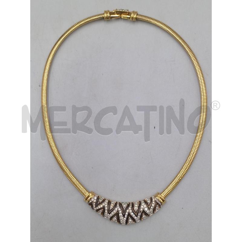 COLLANA SWAROSKY DORATO CON CRISTALLIDAVANTI | Mercatino dell'Usato Moncalieri bengasi 4