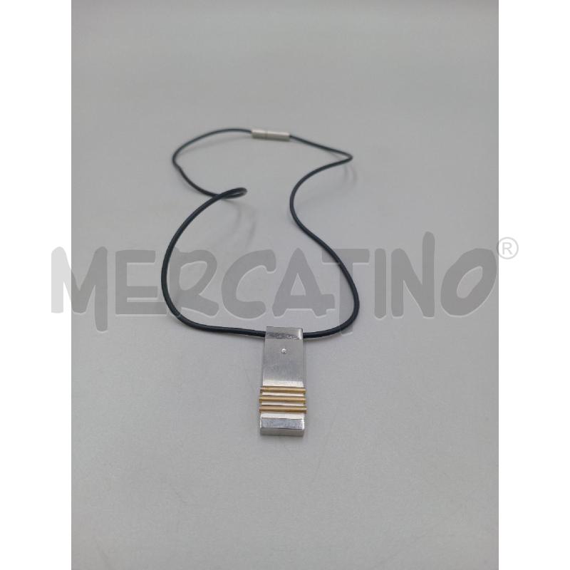COLLANA UMO PLACCHETTA ACCIAIO CON BRILLANTINO | Mercatino dell'Usato Moncalieri bengasi 1