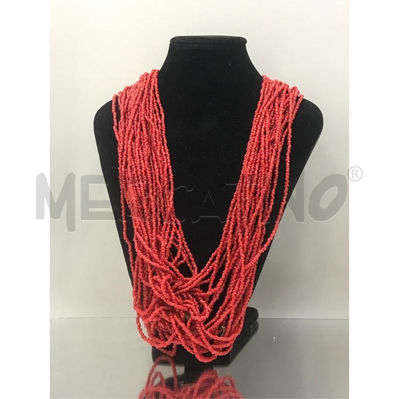 COLLANA  MULTI FILI PIETRINE ROSSE  | Mercatino dell'Usato Moncalieri bengasi 1