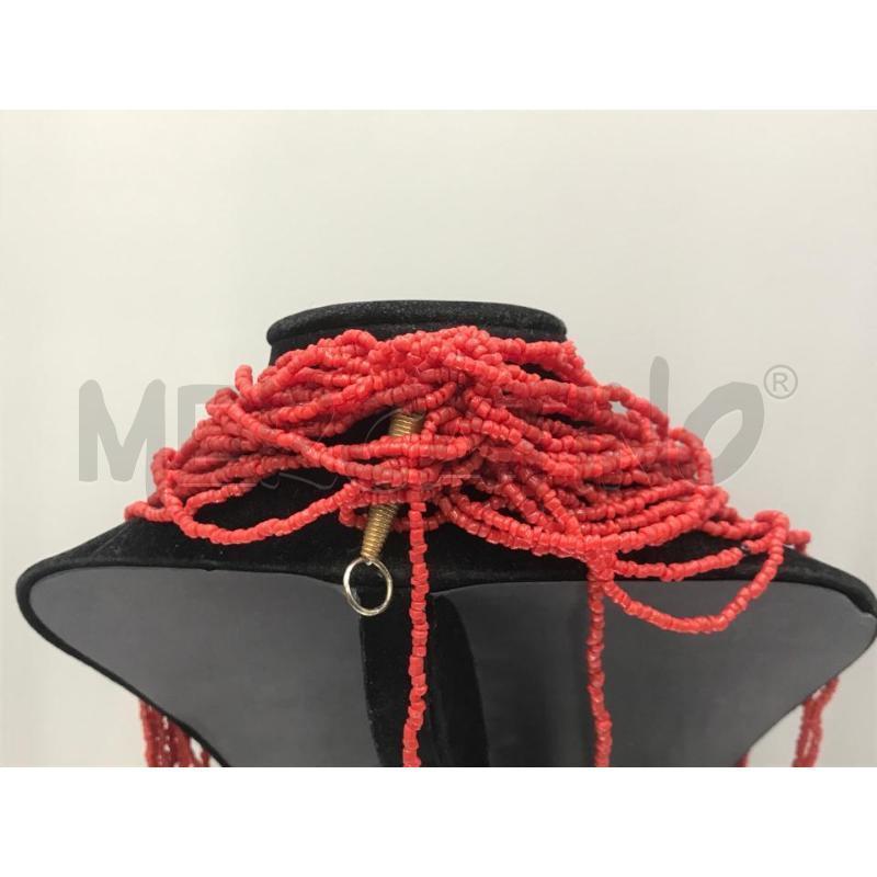 COLLANA  MULTI FILI PIETRINE ROSSE  | Mercatino dell'Usato Moncalieri bengasi 2