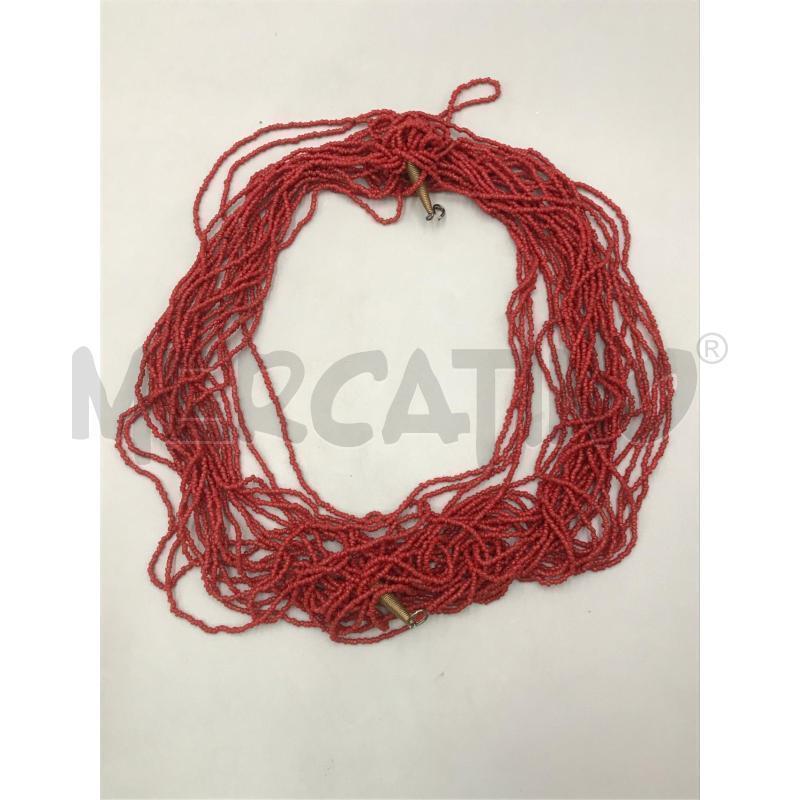 COLLANA  MULTI FILI PIETRINE ROSSE  | Mercatino dell'Usato Moncalieri bengasi 3
