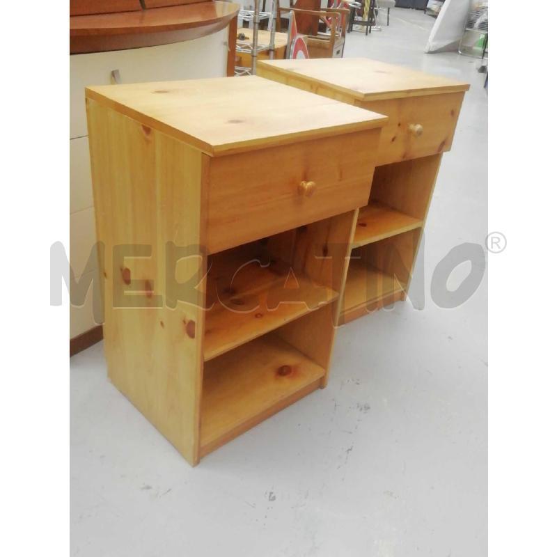 COMODINI COPPIA PINO C/CASSETTO E RIPIANI | Mercatino dell'Usato Moncalieri bengasi 2