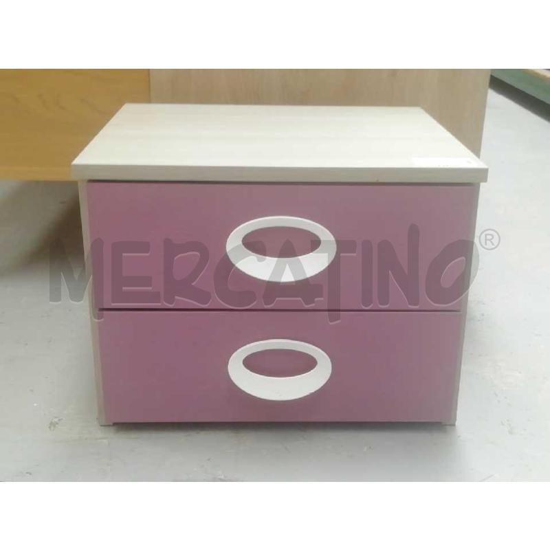 COMODINO CAMERETTA C/2 CASSETTI VIOLA | Mercatino dell'Usato Moncalieri bengasi 1