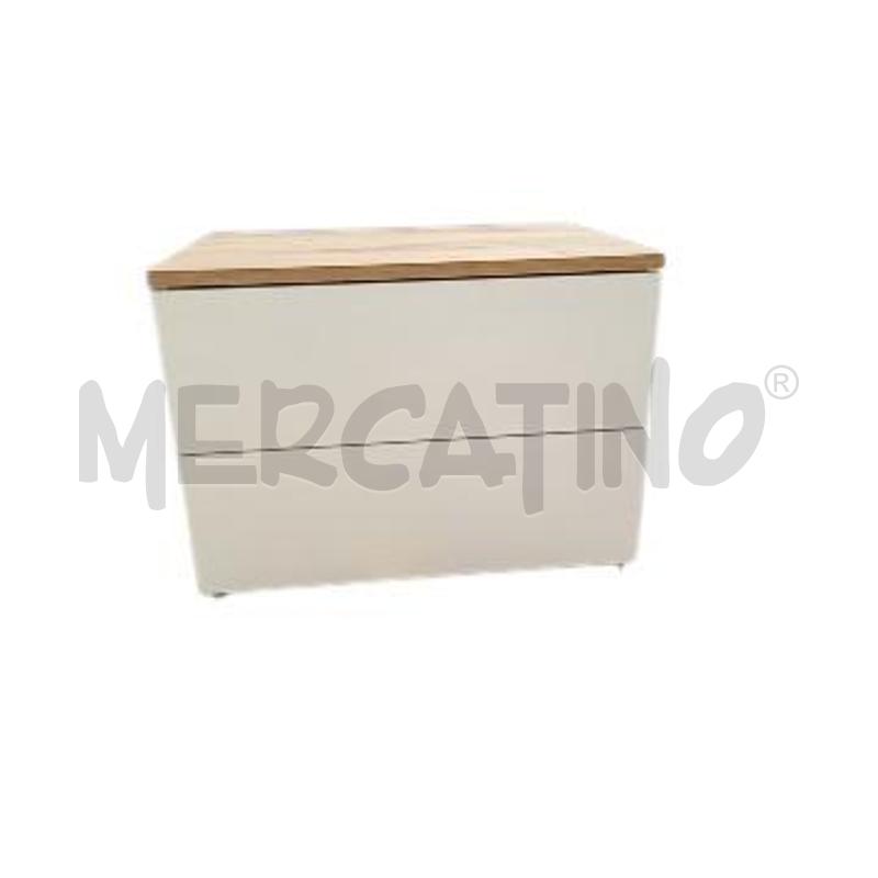 COMODINO DONATELLA 2 CASSETTI ROVERE ROVERE BIANCO NEVE | Mercatino dell'Usato Moncalieri bengasi 1