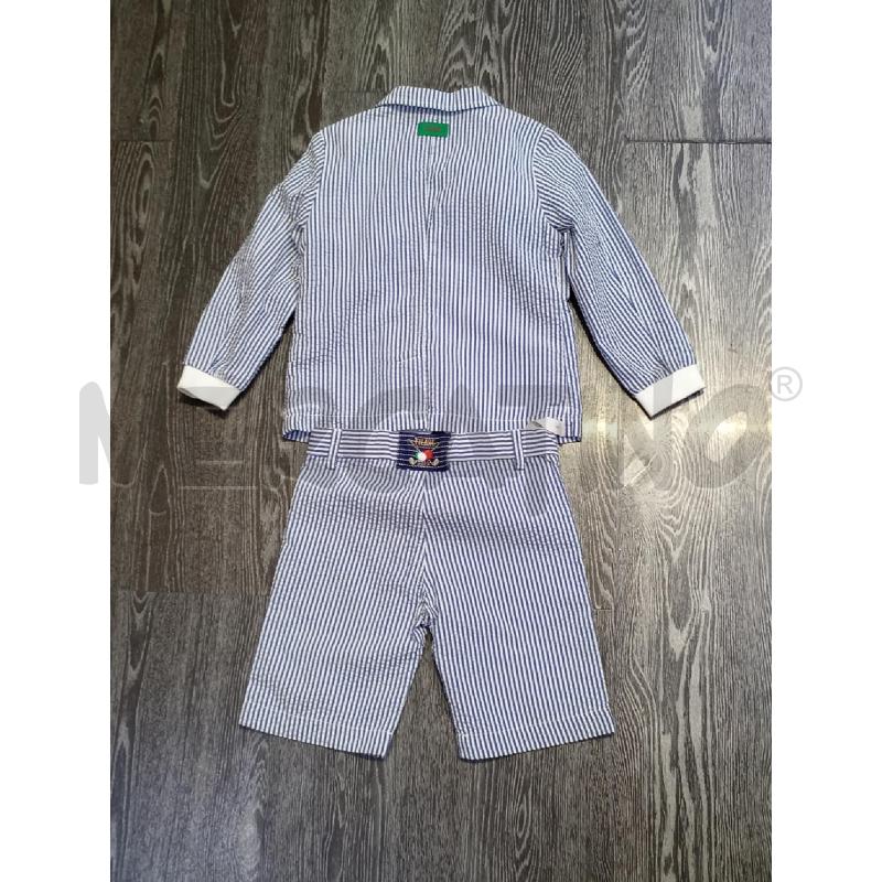 COMPLETO BAMBINO ALVIRO MARTINI  BIANCO E BLU A RIGHE  | Mercatino dell'Usato Moncalieri bengasi 2