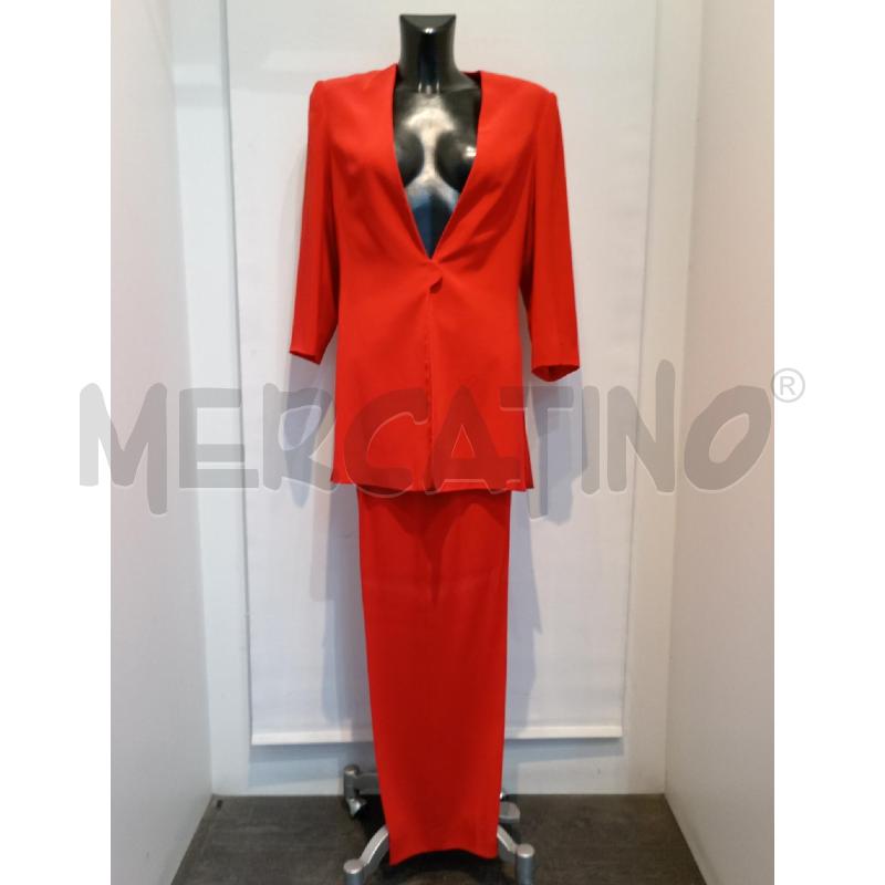 COMPLETO DONNA BAGATELLE ROSSO GIACCA LUNGA CON PANTALONE | Mercatino dell'Usato Moncalieri bengasi 1