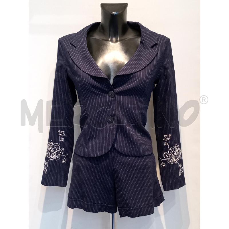 COMPLETO DONNA DENNY ROSE BLU RIGHE CON PANTALONCINO | Mercatino dell'Usato Moncalieri bengasi 1