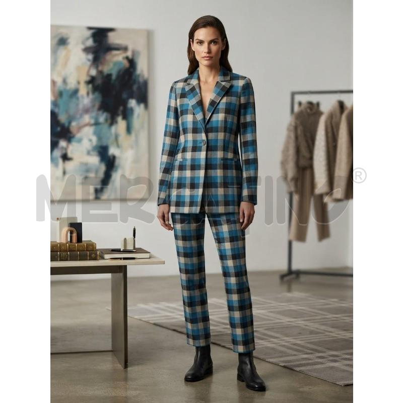 COMPLETO DONNA KIKISIX A QUADRI AZZURRO BLU E GRIGIO  | Mercatino dell'Usato Moncalieri bengasi 1