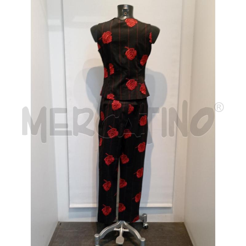 COMPLETO DONNA LE RIBELLI NERO CON ROSE ROSA | Mercatino dell'Usato Moncalieri bengasi 2