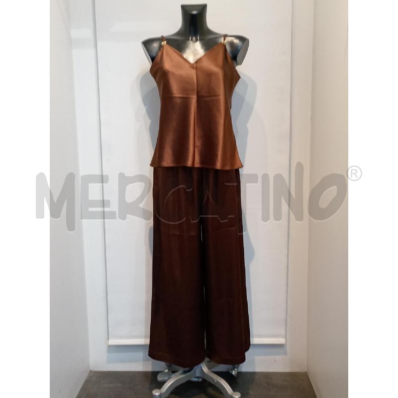 COMPLETO DONNA PINKO MARRONE LUCIDO TOP E PANTALONE  | Mercatino dell'Usato Moncalieri bengasi 1