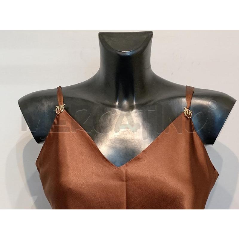 COMPLETO DONNA PINKO MARRONE LUCIDO TOP E PANTALONE  | Mercatino dell'Usato Moncalieri bengasi 3