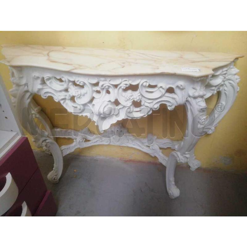 CONSOLLE VENEZIANA LACCATA  BIANCA CON MARMO | Mercatino dell'Usato Moncalieri bengasi 1