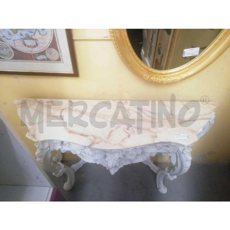 CONSOLLE VENEZIANA LACCATA  BIANCA CON MARMO | Mercatino dell'Usato Moncalieri bengasi 5