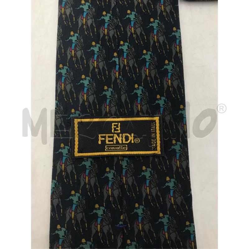 CRAVATTA FENDI BLU DISEGNO FANTINO  | Mercatino dell'Usato Moncalieri bengasi 3