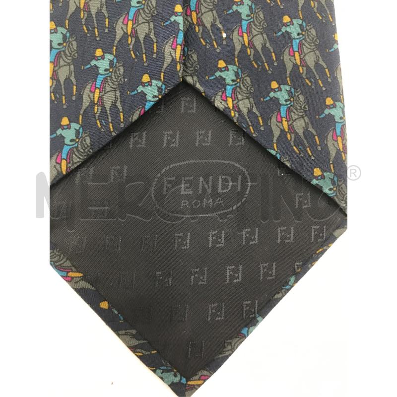 CRAVATTA FENDI BLU DISEGNO FANTINO  | Mercatino dell'Usato Moncalieri bengasi 4