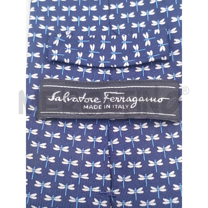 CRAVATTA SALVATORE FERRAGAMO BLU CON LIBELLULE | Mercatino dell'Usato Moncalieri bengasi 4