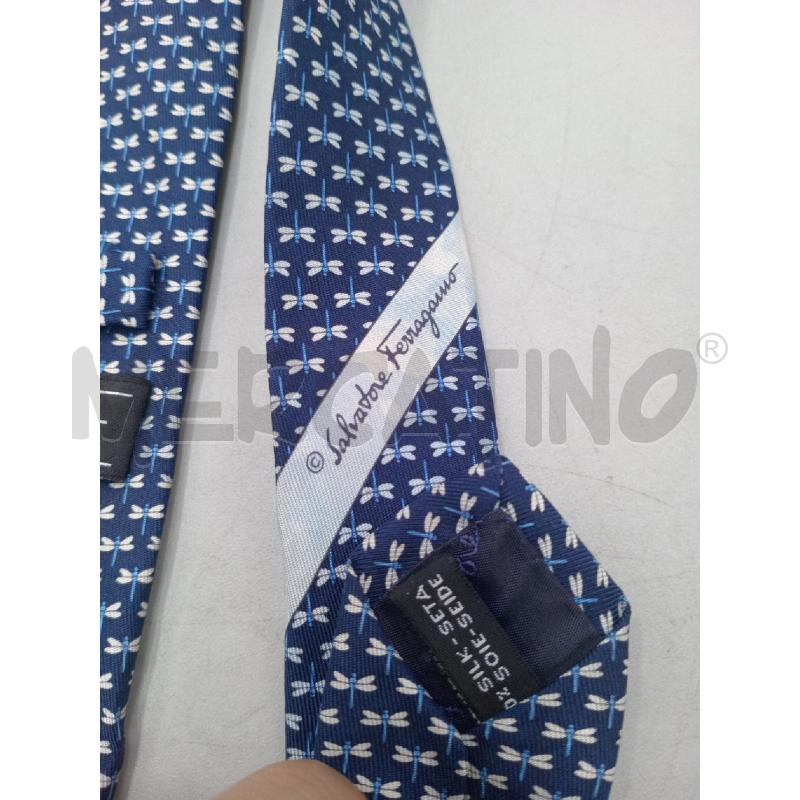 CRAVATTA SALVATORE FERRAGAMO BLU CON LIBELLULE | Mercatino dell'Usato Moncalieri bengasi 5