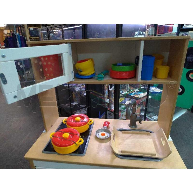 CUCINA BIMBA GIOCATTOLO IN LEGNO ACCESSORI PLASTICA CONTENITORE BIANCO | Mercatino dell'Usato Moncalieri bengasi 2