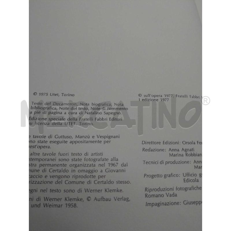 DECAMERON DI BOACCACCIO 1977 EDIZIONI FABBRI | Mercatino dell'Usato Moncalieri bengasi 2
