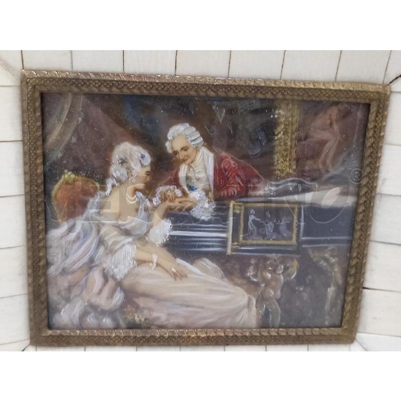 DIPINTO IN  MINIATURA AMANTI CON PIANOFORTE | Mercatino dell'Usato Moncalieri bengasi 2