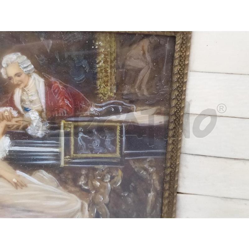 DIPINTO IN  MINIATURA AMANTI CON PIANOFORTE | Mercatino dell'Usato Moncalieri bengasi 4