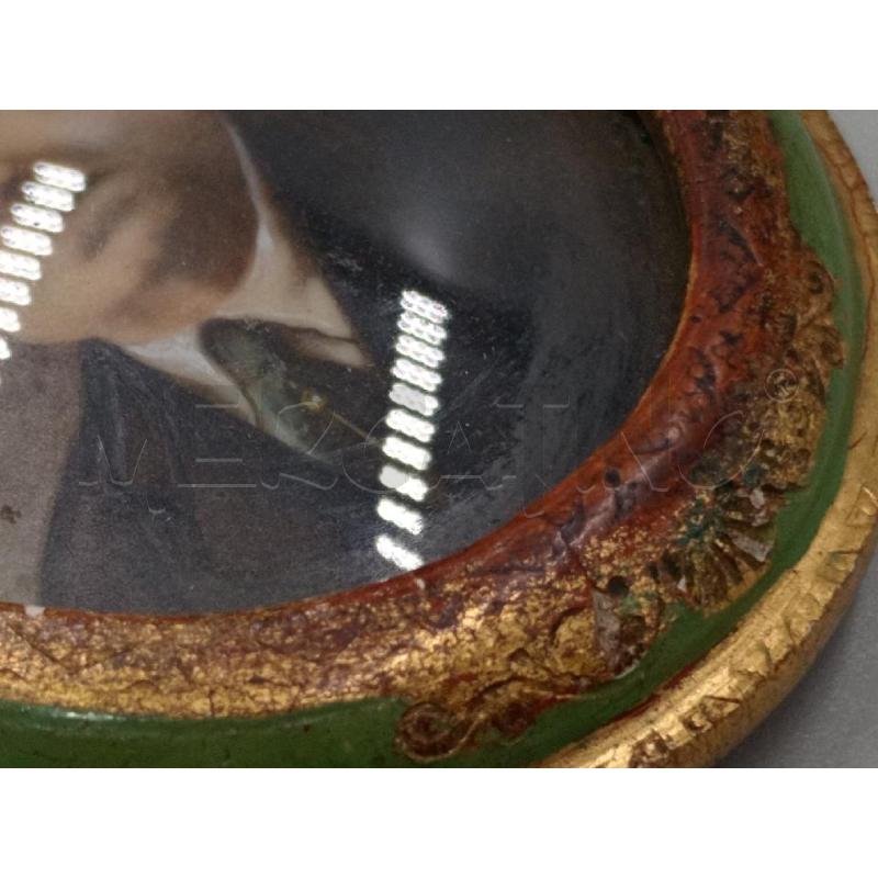 DIPINTO MINIATURA UOMO ANZIANO CORNICE LEGNO VERDE | Mercatino dell'Usato Moncalieri bengasi 5
