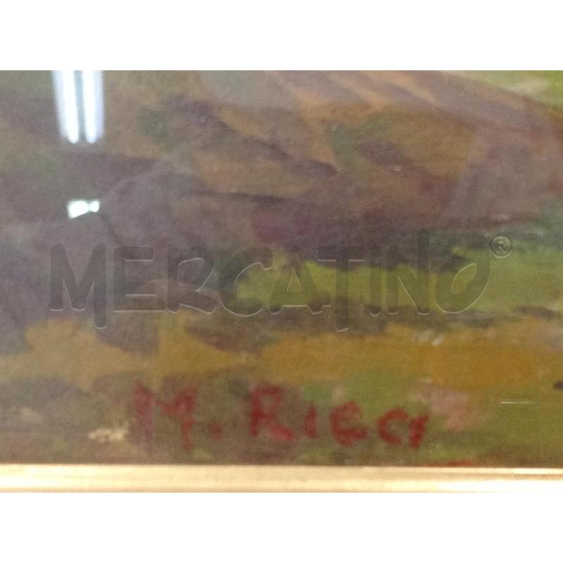 DIPINTO OLIO S/TAVOLA ARTISTA M. RICCI RAFFIGURANTE PAPERELLE SUL PRATO VERDE  | Mercatino dell'Usato Moncalieri bengasi 3